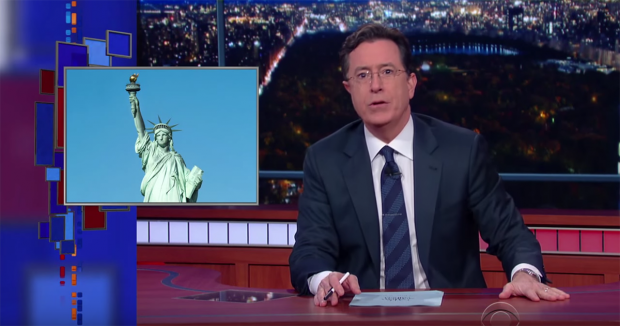 Stephen Colbert em programa exibido na segunda (16) - Reprodução